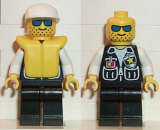 LEGO cop020 Police - Sheriff Star and 2 Pockets, Black Legs, White Arms, White Cap, Life Jacket, Blue Sunglasses